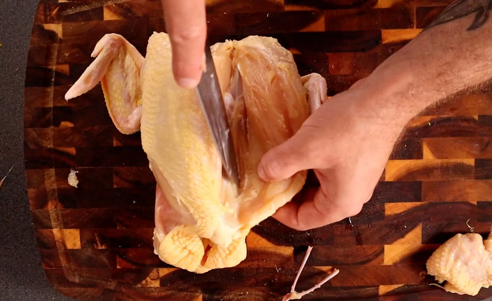 How to break down a whole chicken, photographed for Pinch of Mint