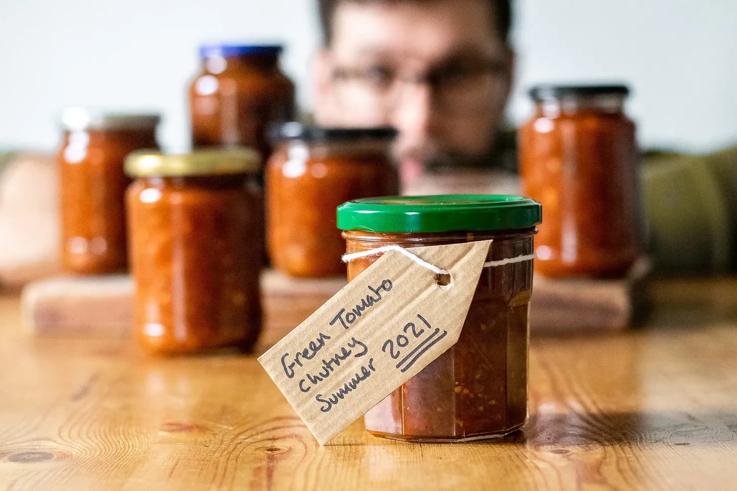 Green tomato chutney, photographed for Pinch of Mint