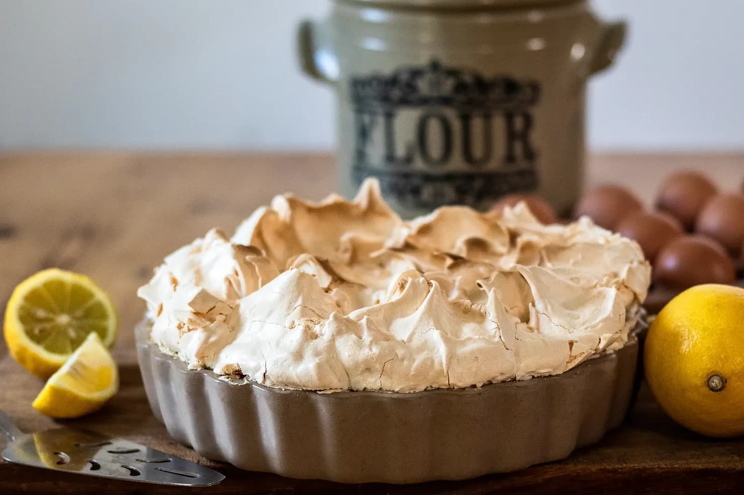 Lemon meringue pie, photographed for Pinch of Mint