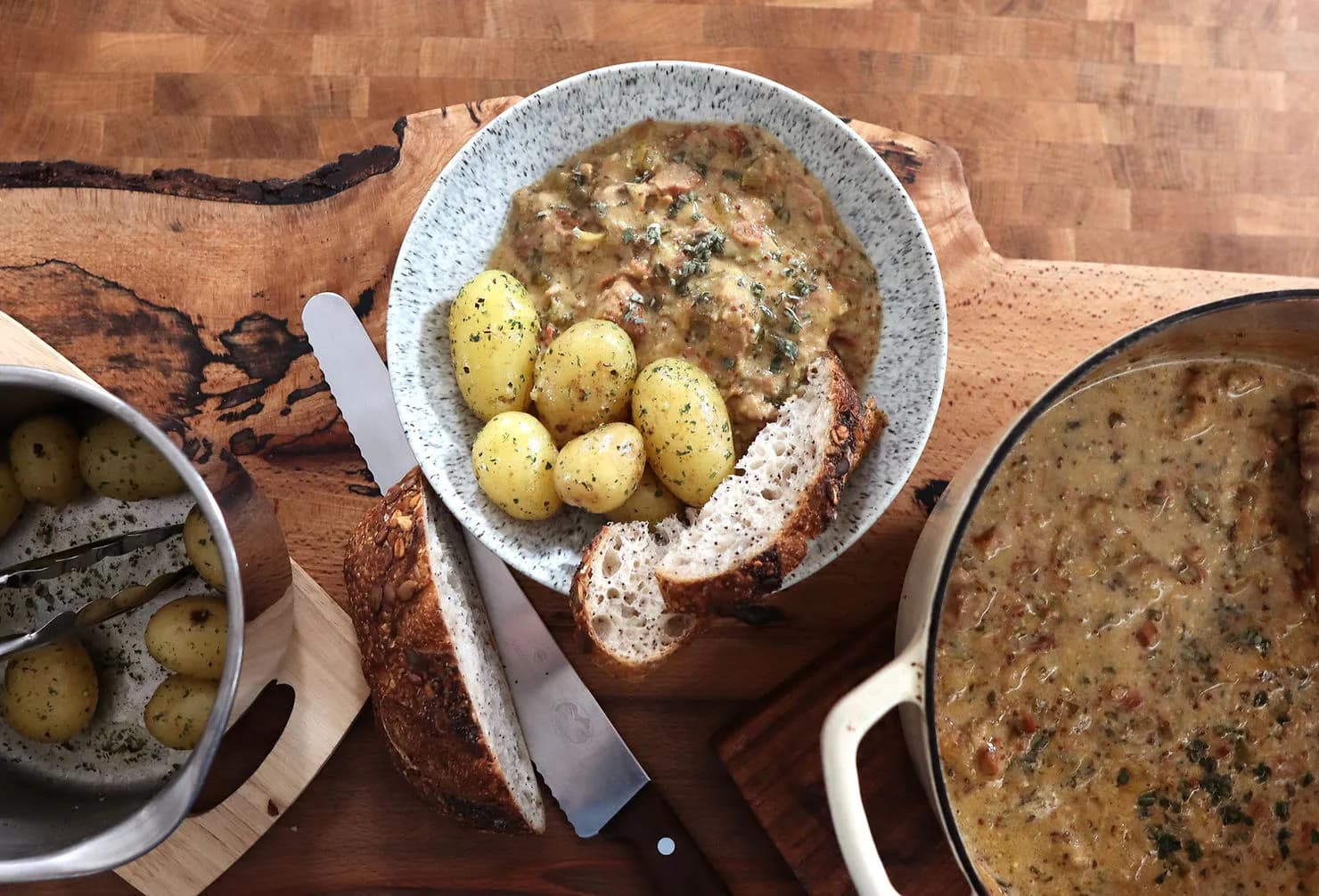 Creamy Pork & Cider Casserole with Mustard and Sage
