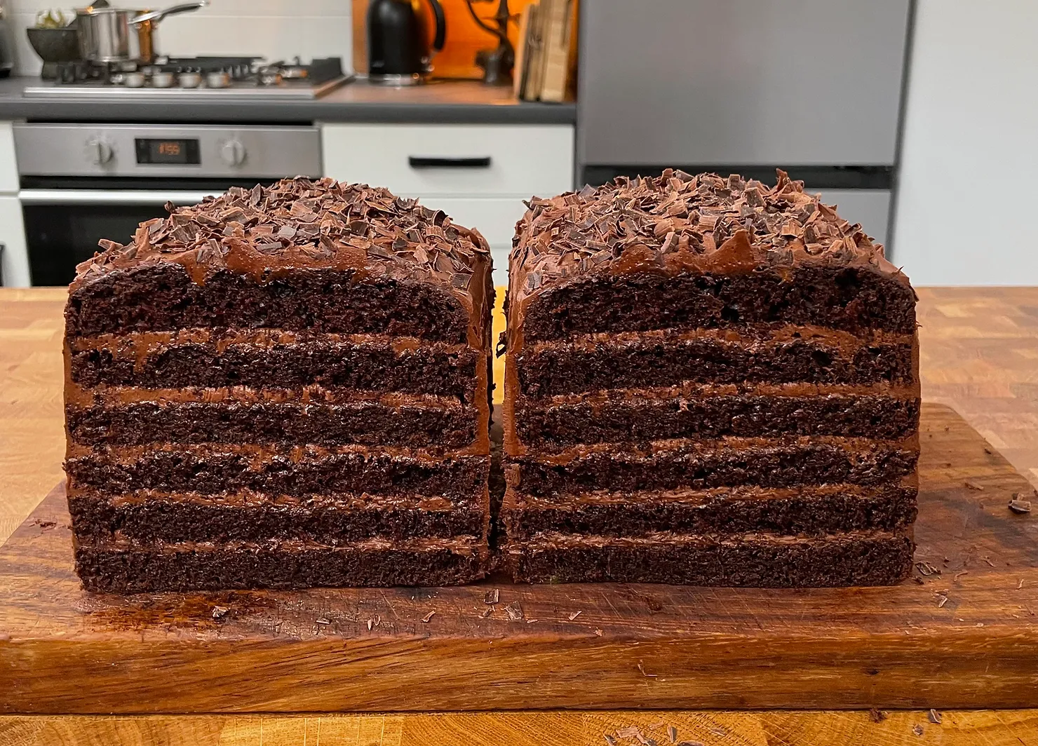 Chocolate fudge cake, photographed for Pinch of Mint