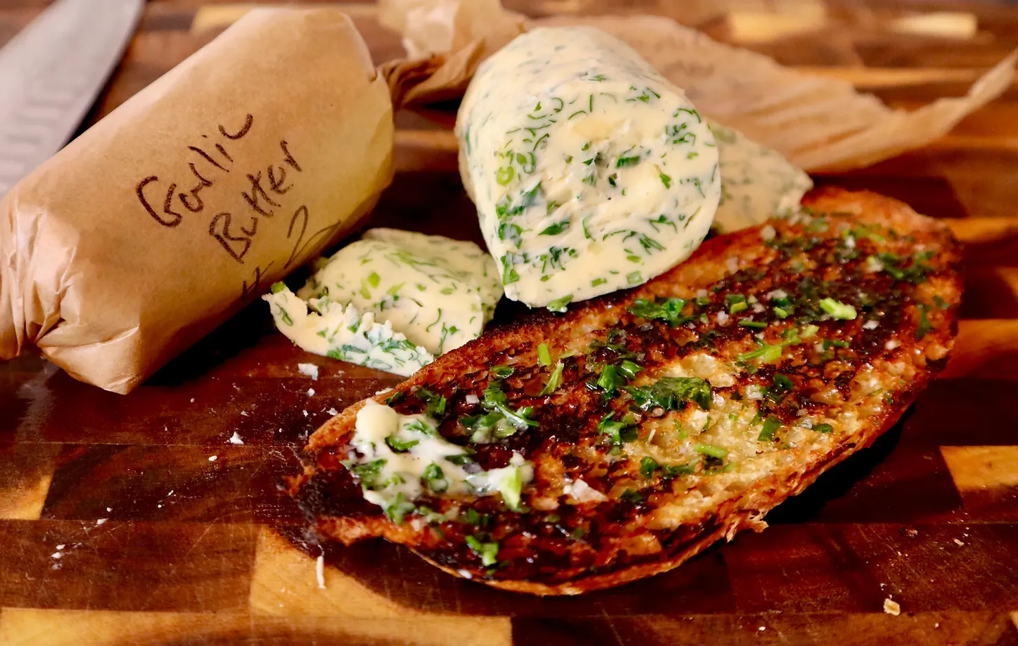 Garlic butter, two ways, photographed for Pinch of Mint