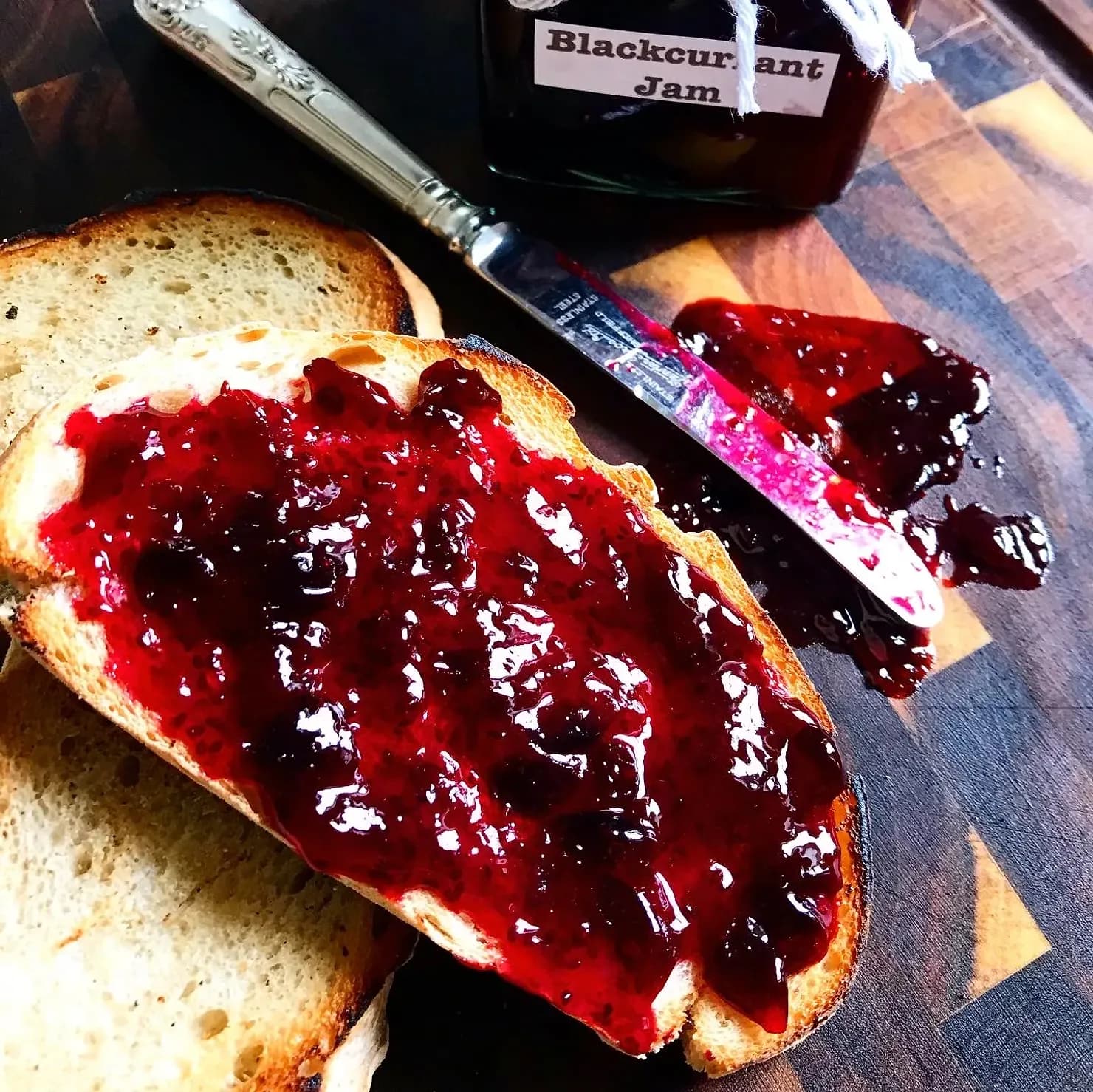 Blackcurrant jam, photographed for Pinch of Mint
