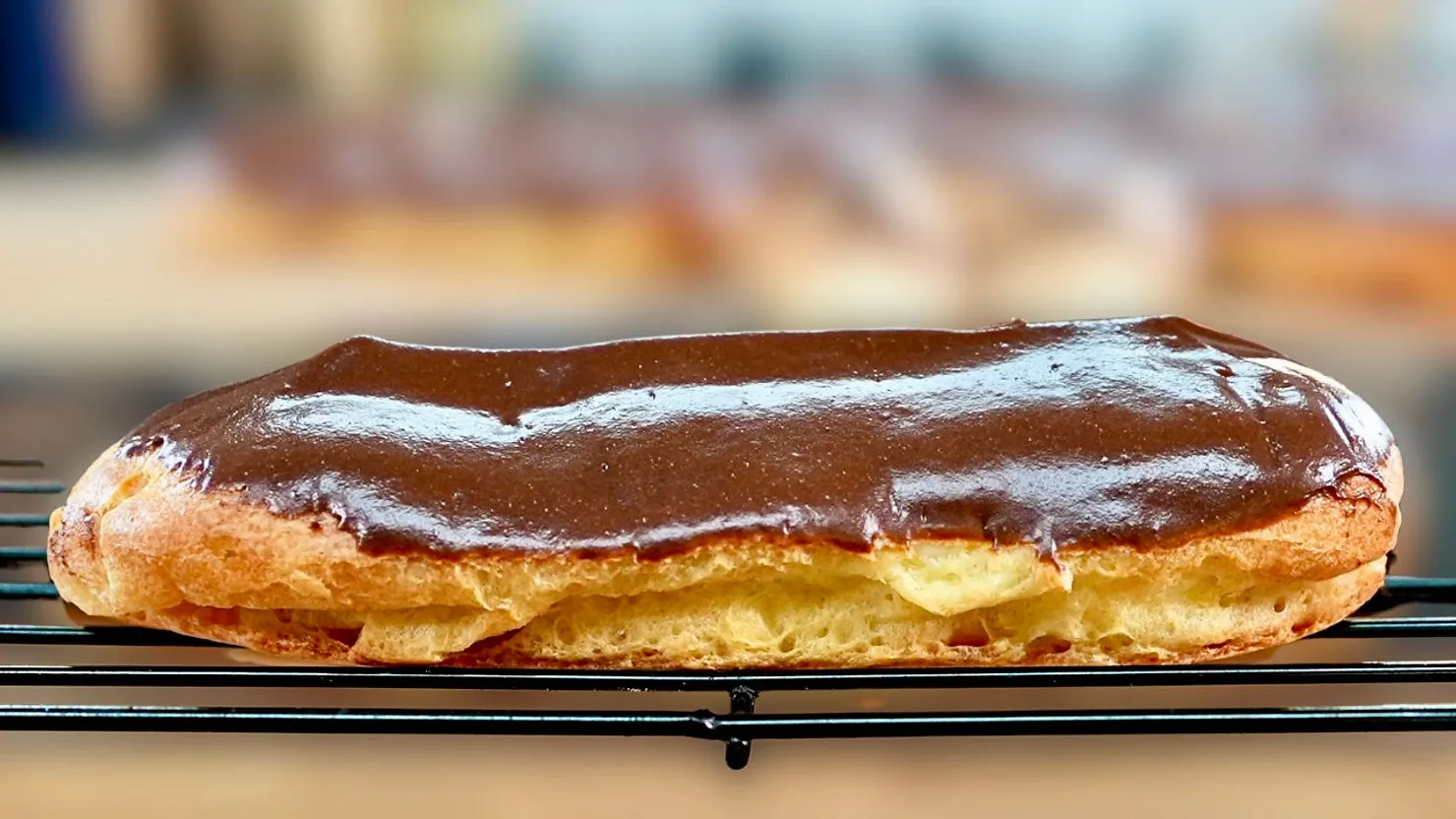 Chocolate éclairs, photographed for Pinch of Mint