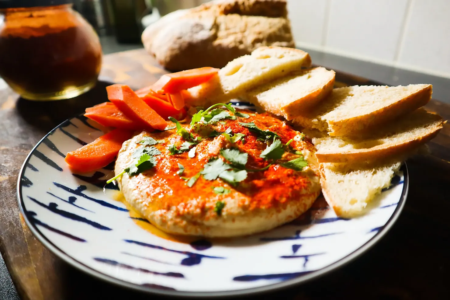 Homemade hummus, photographed for Pinch of Mint
