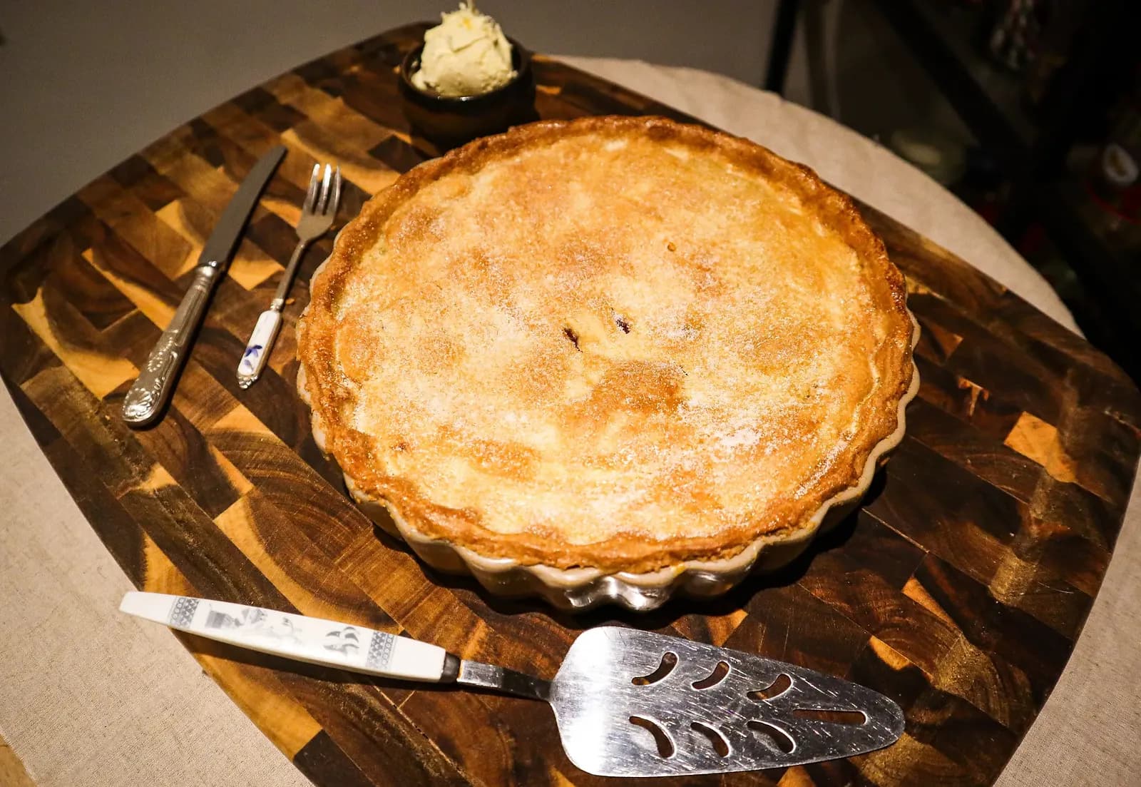 Classic plum pie, photographed for Pinch of Mint